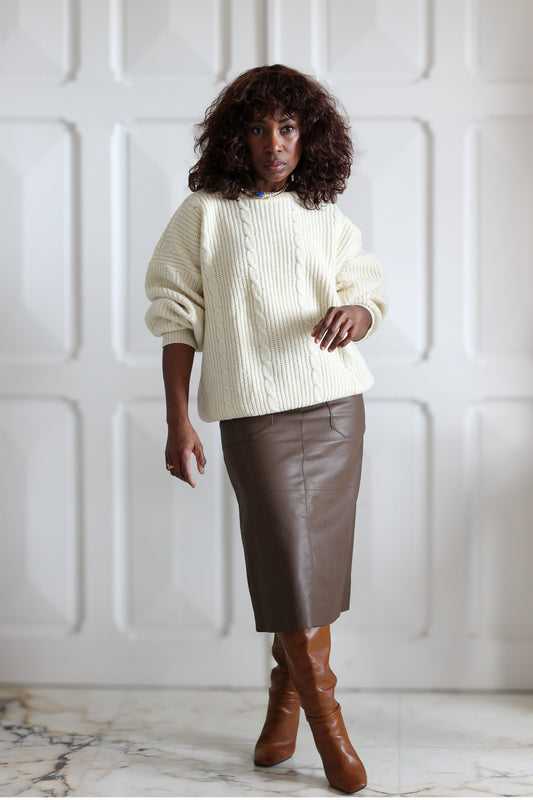 Tricot pull en grosses mailles en laine