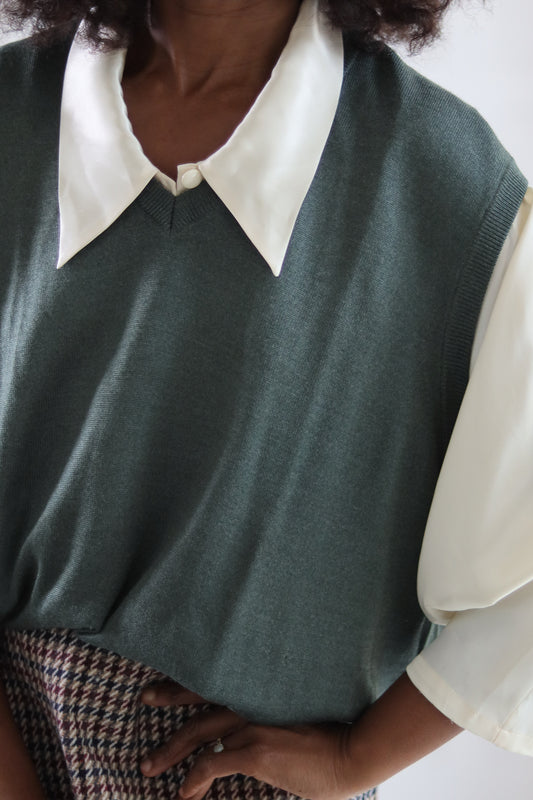 Pull sans manches en laine