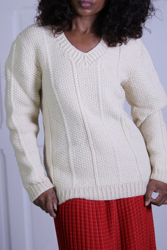 Pull tricot main vintage