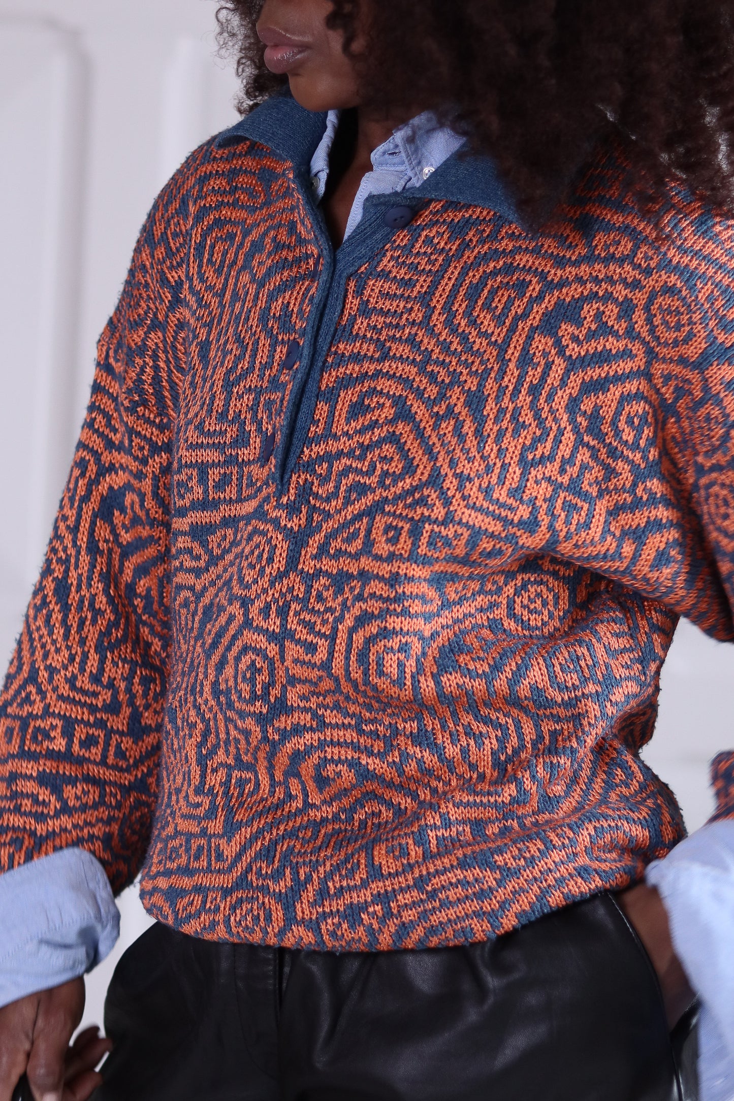 Pull en maille vintage années 1980