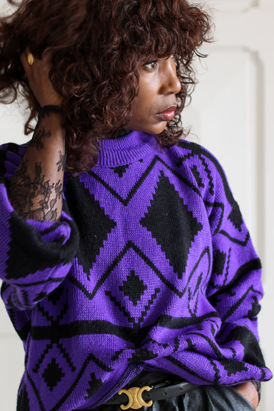 Pull vintage col rond