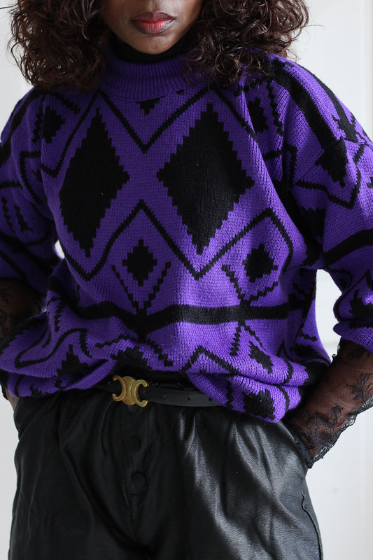 Pull vintage col rond
