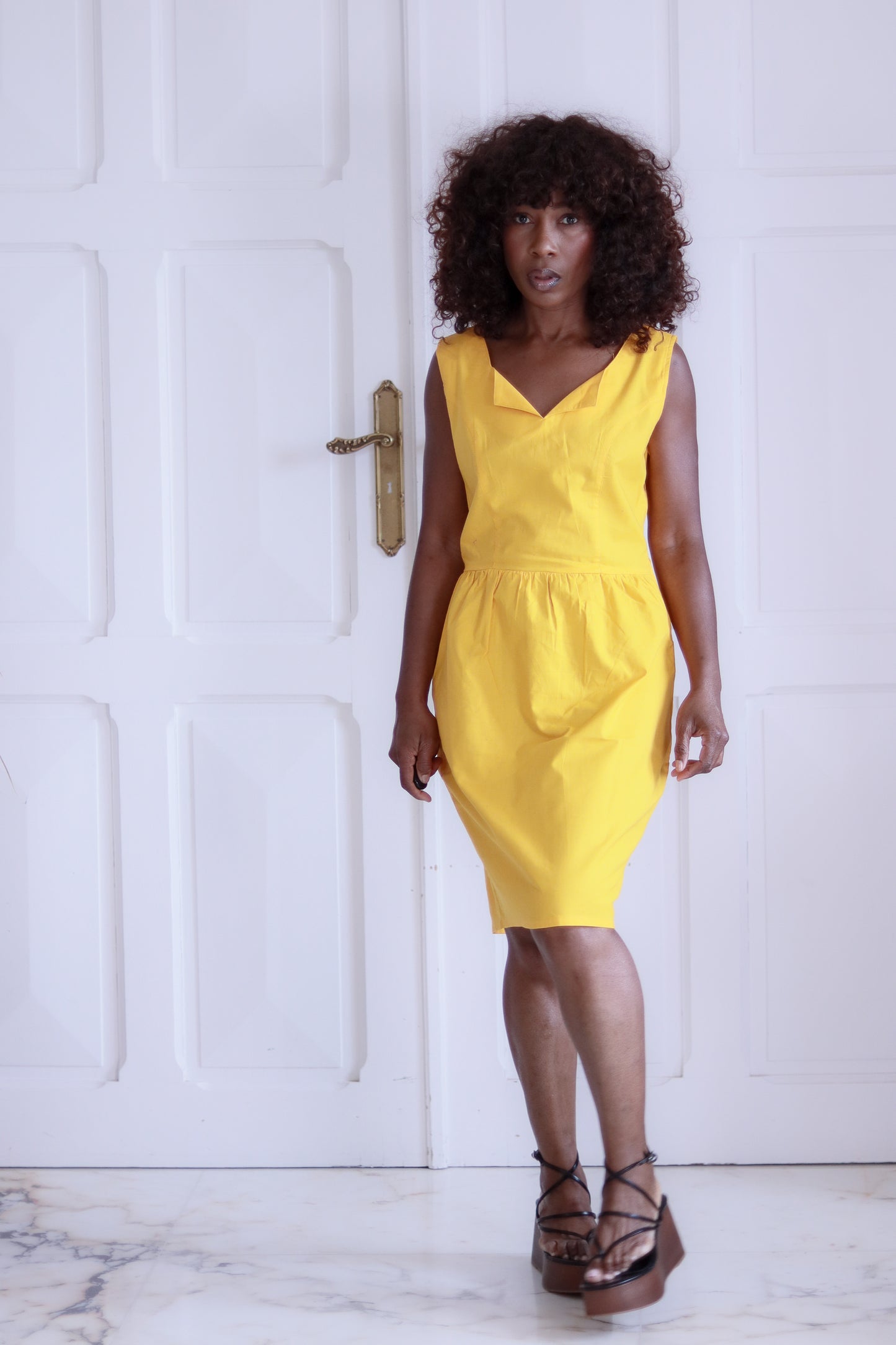 3 Suisses robe jaune citron