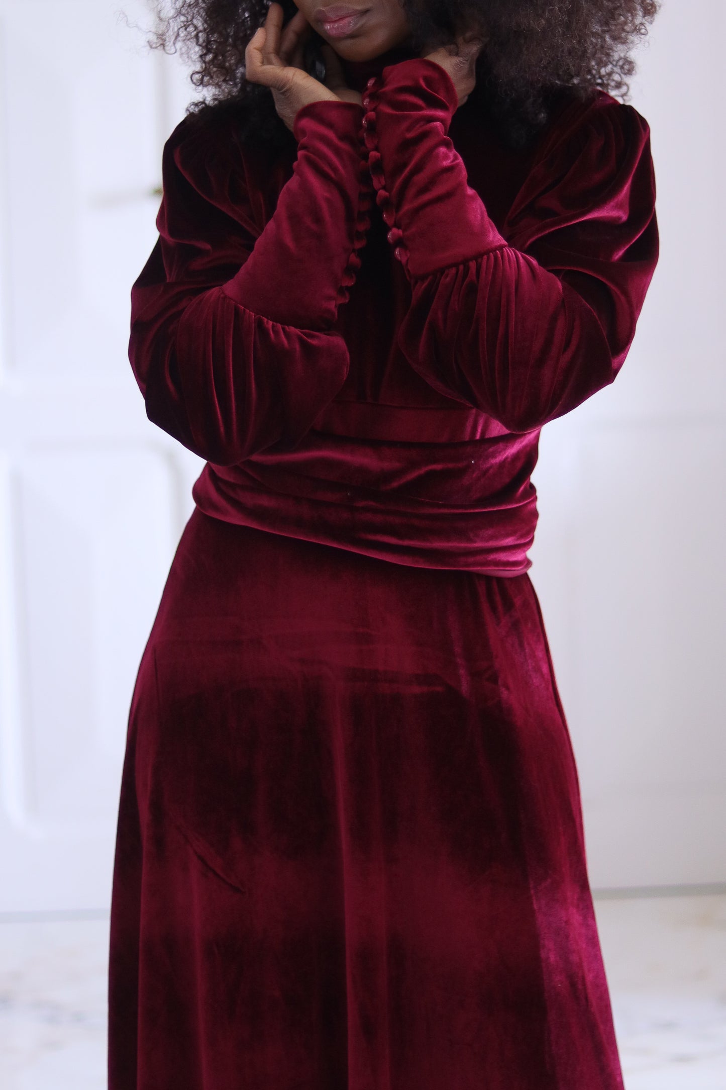 Bella robe cocktail rouge velours