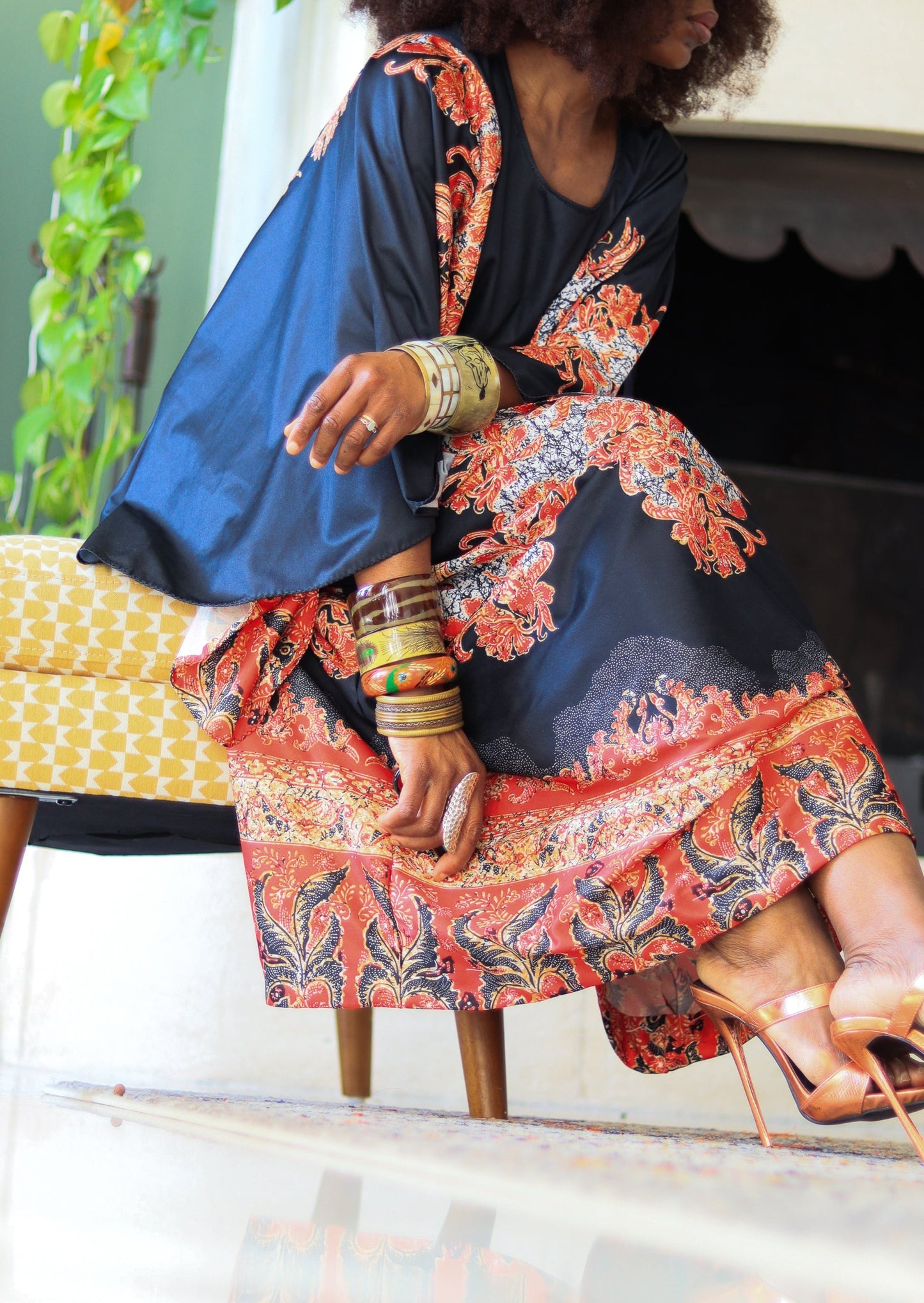 Robe bohème manches évasées