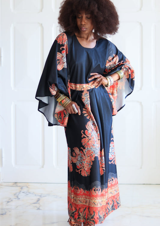 Robe bohème manches évasées