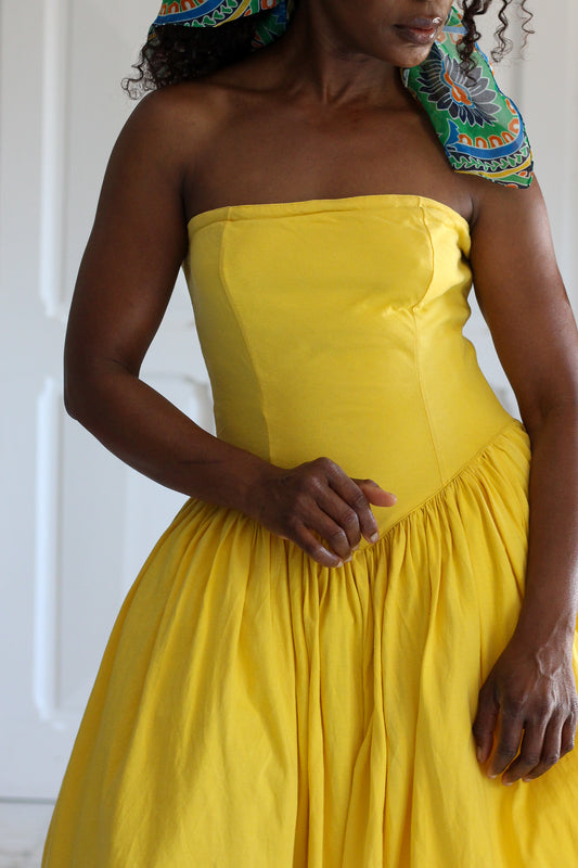 Naf Naf robe bustier jaune soleil