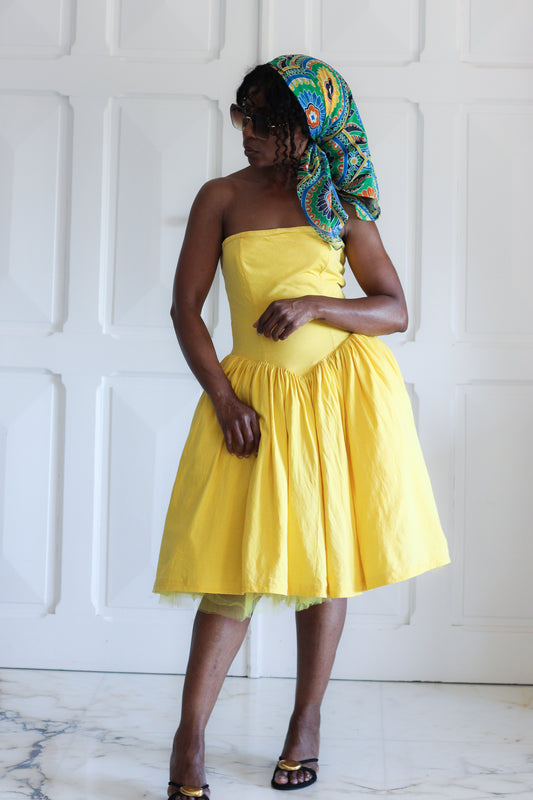 Naf Naf robe bustier jaune soleil
