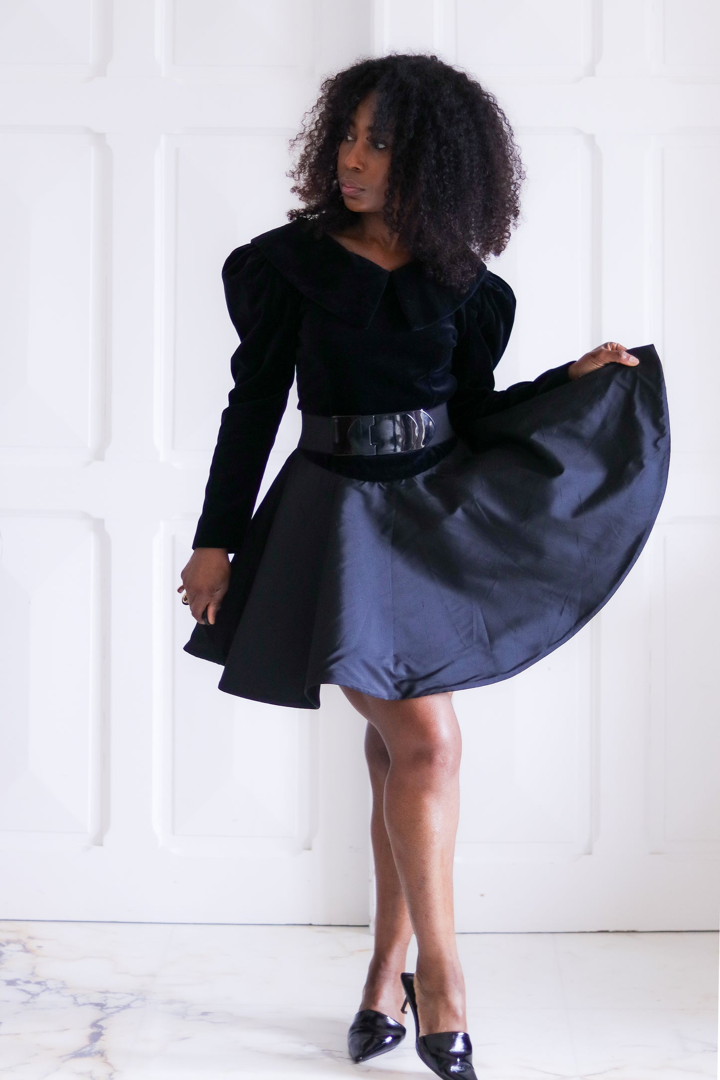 Robe cocktail col Claudine