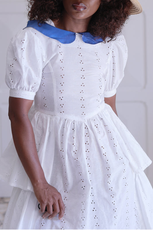 Fait main robe vintage broderie anglaise