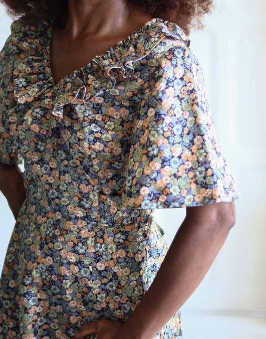 FAIT MAIN longue robe fleurie