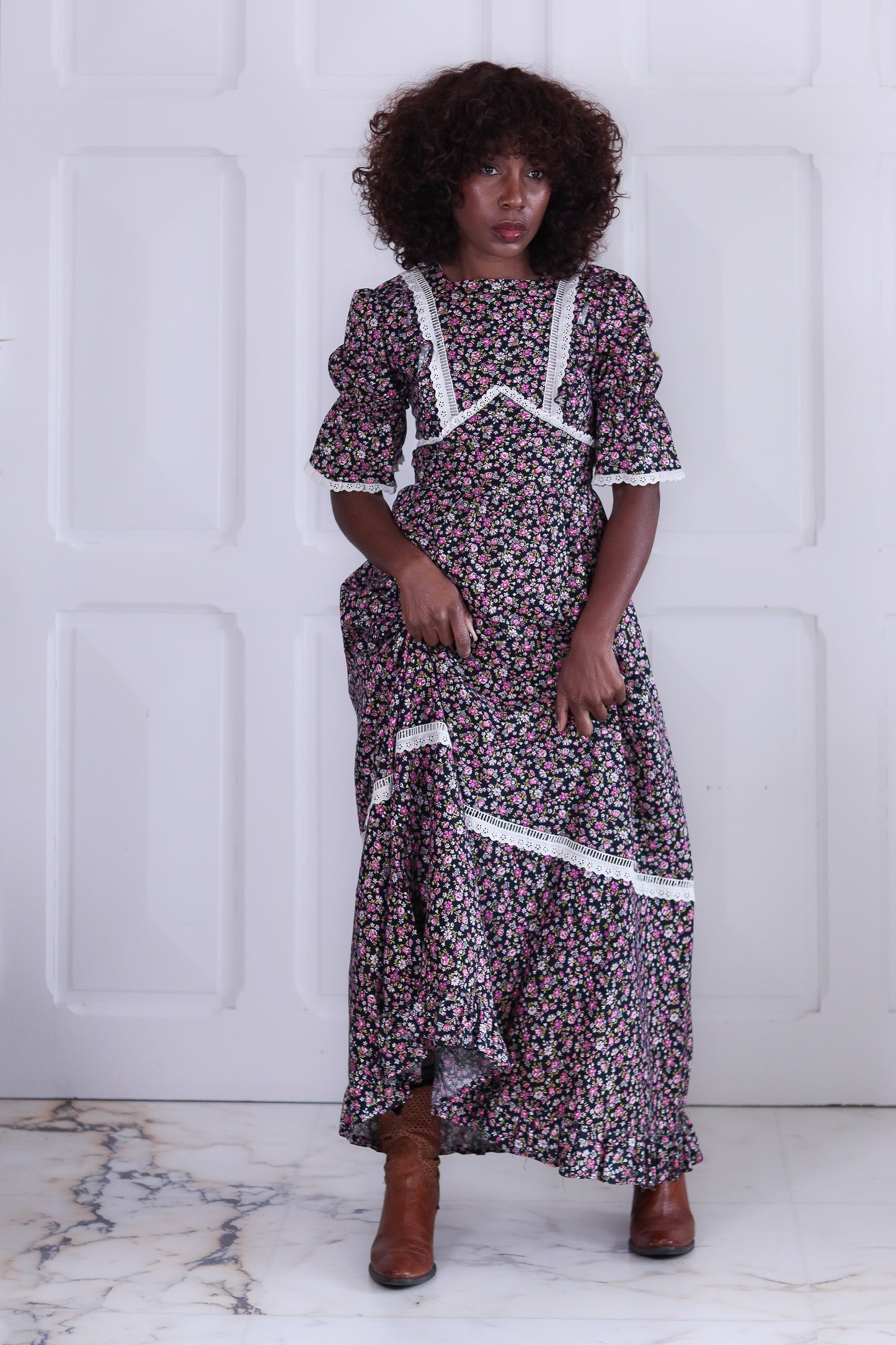 Esprit prairie longue robe fleurie