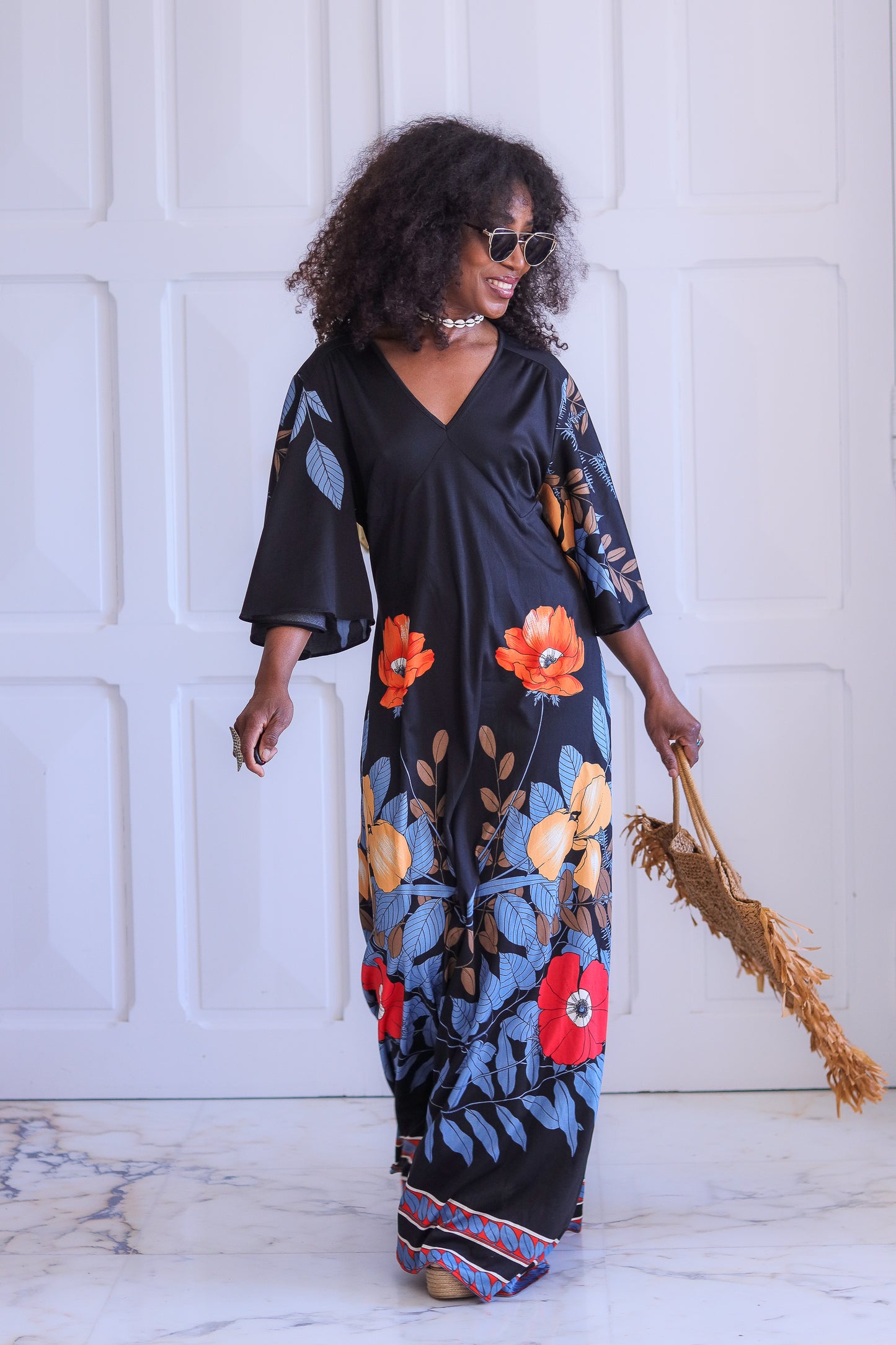 Robe bohème à motifs