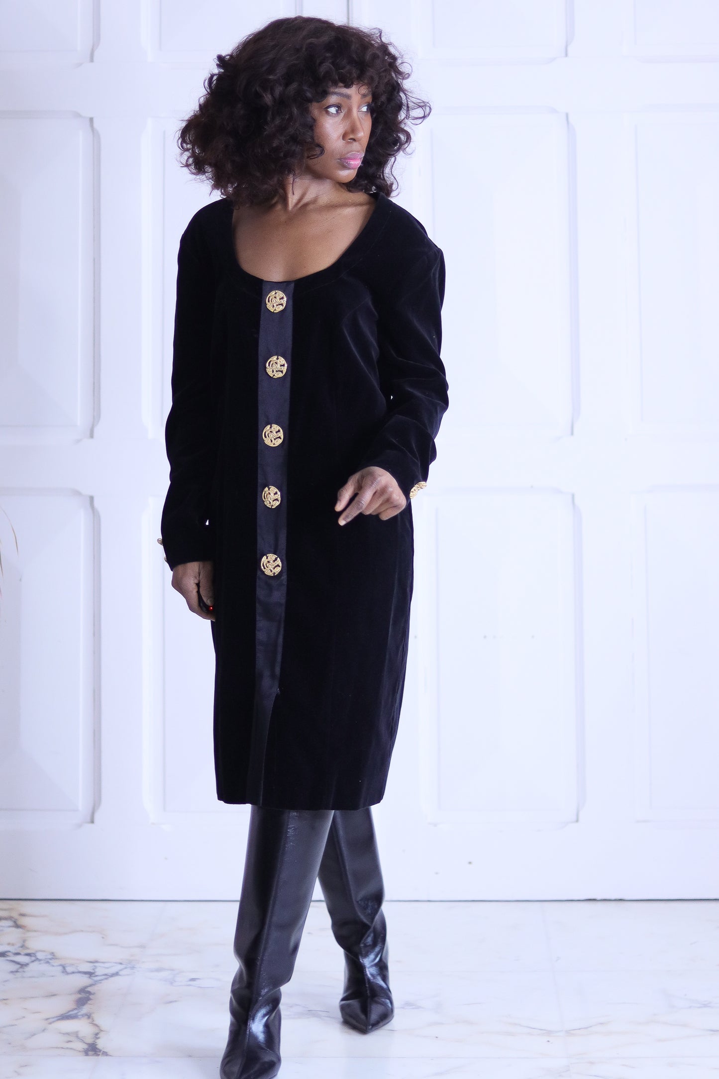 Robe en velours de coton
