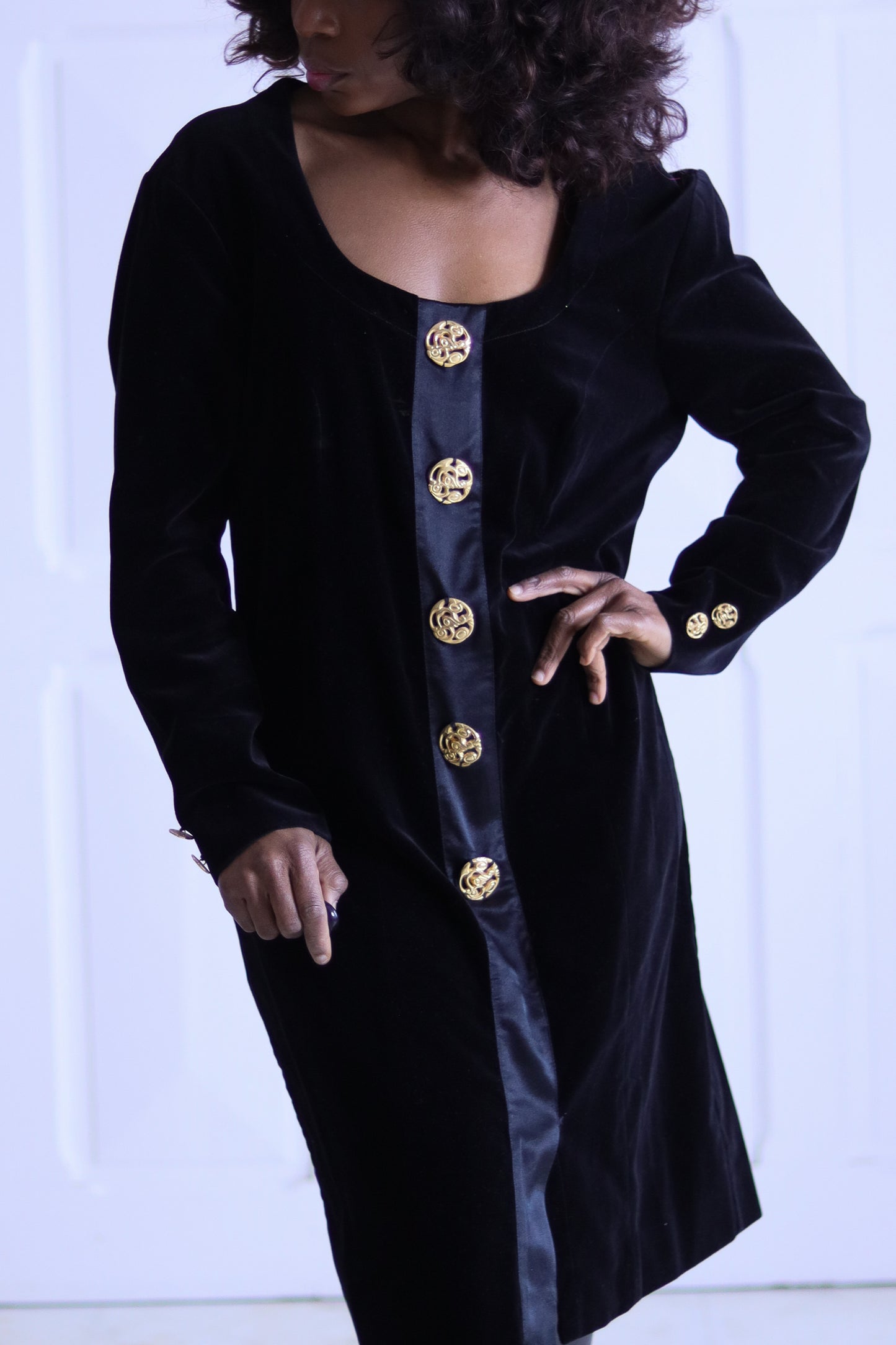 Robe en velours de coton