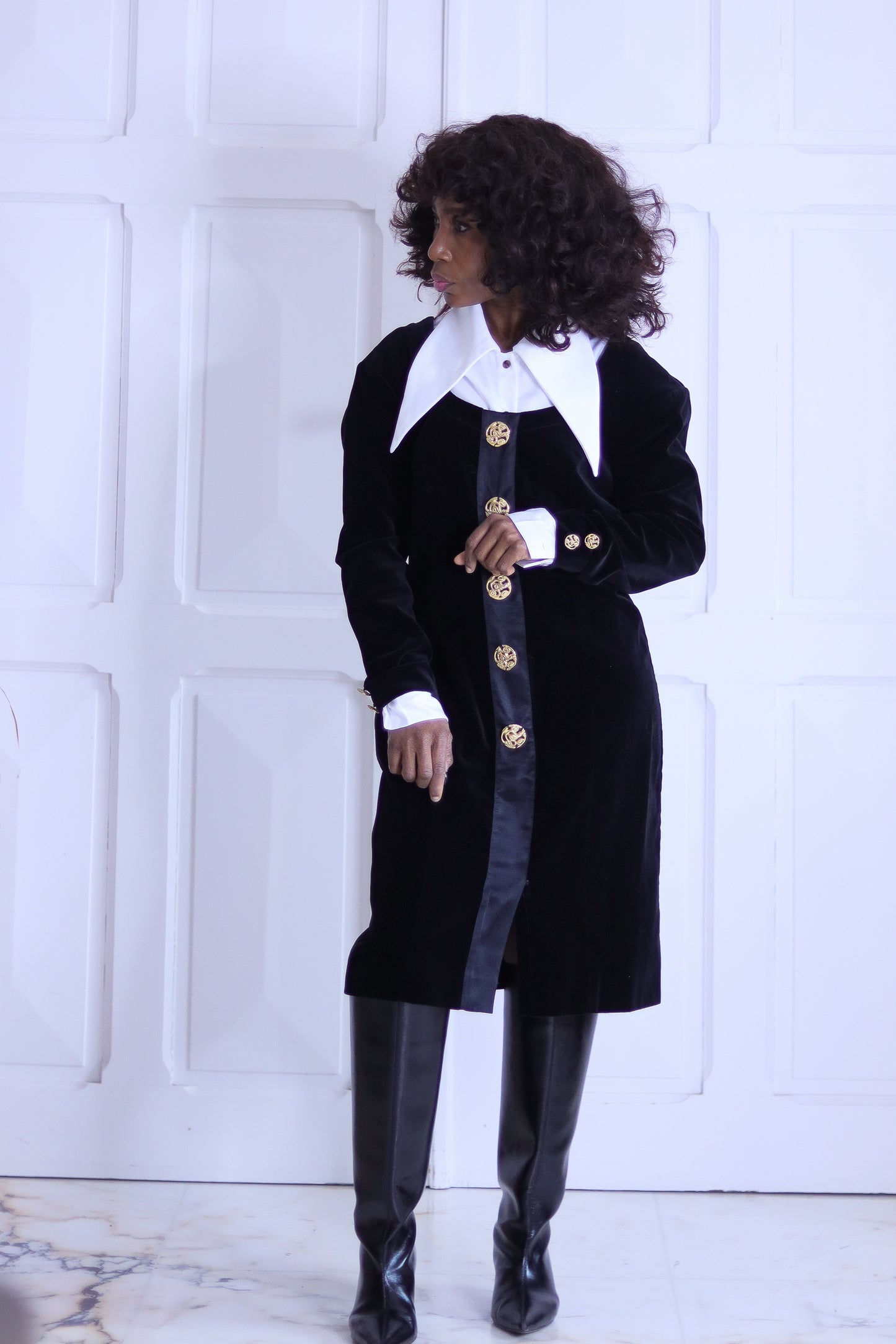Robe en velours de coton