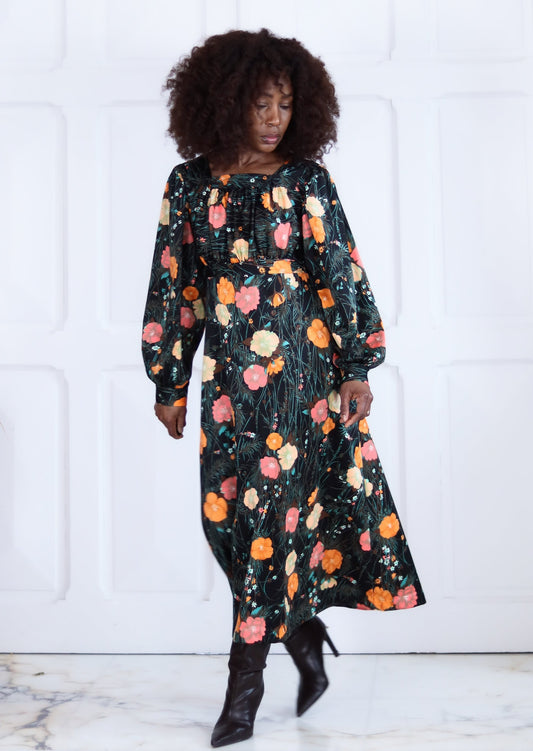 Robe vintage à motifs floraux