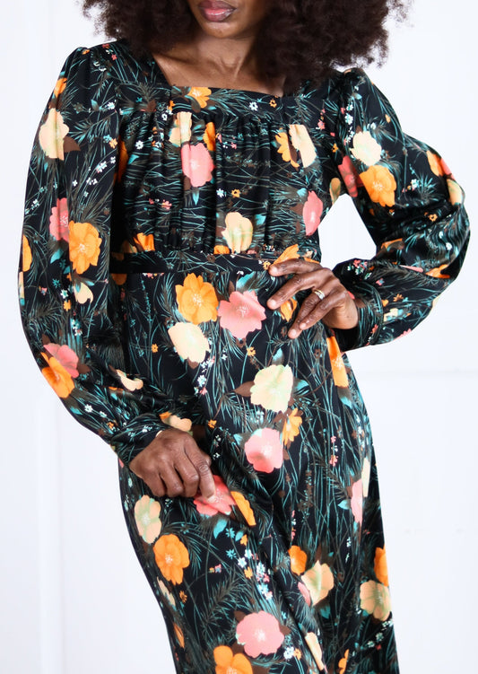 Robe vintage à motifs floraux
