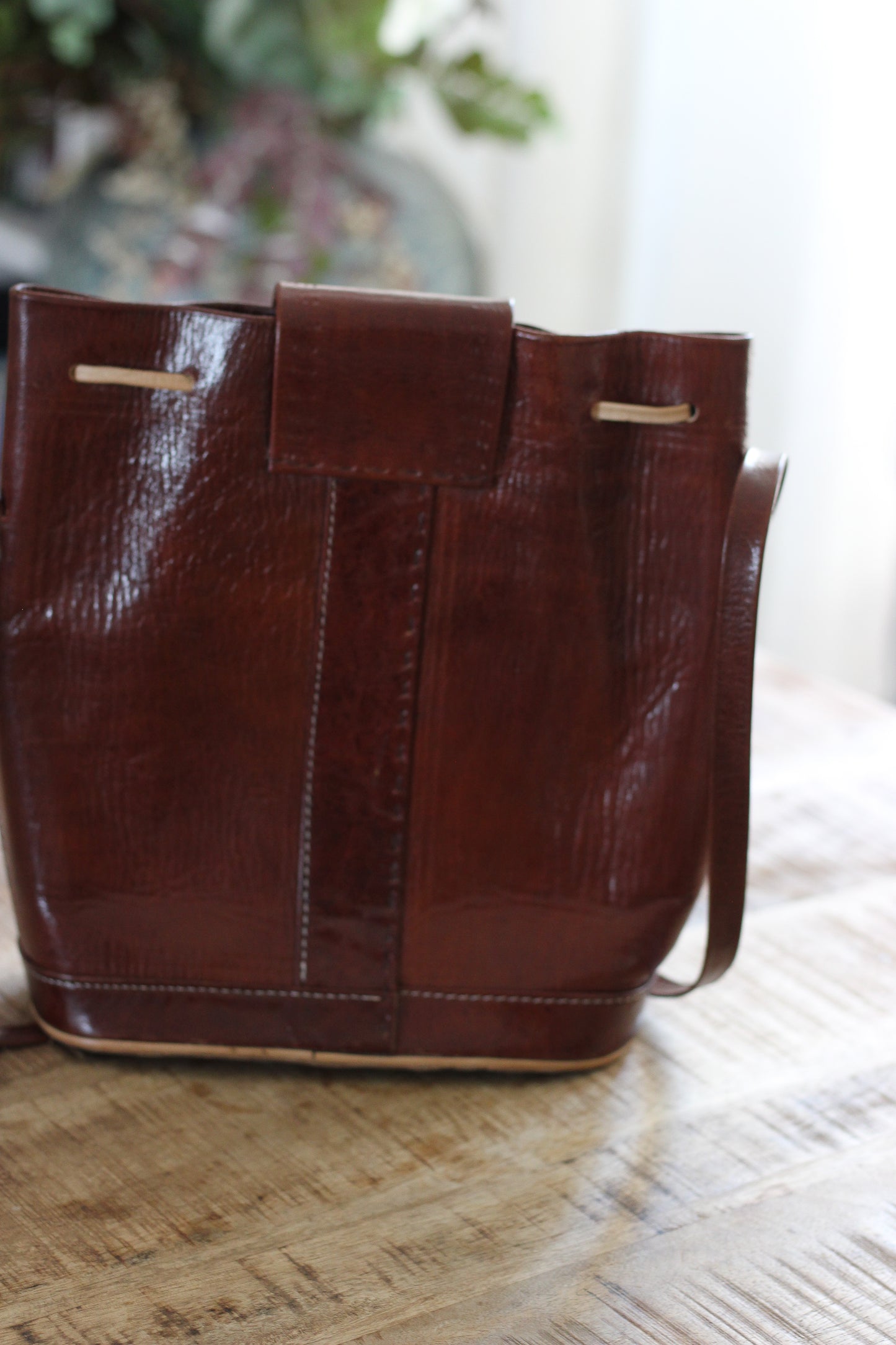 Sac bandoulière en cuir vintage