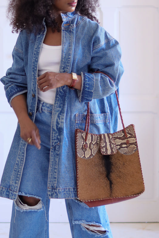 Sac vintage cuir exotique