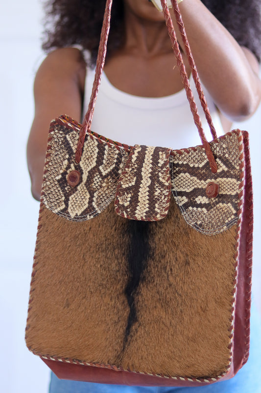 Sac vintage cuir exotique