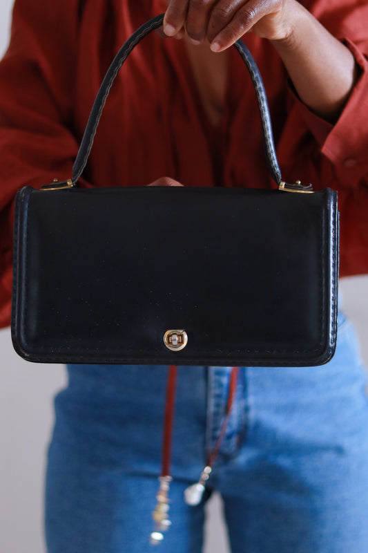 Sac à main cuir années 1950