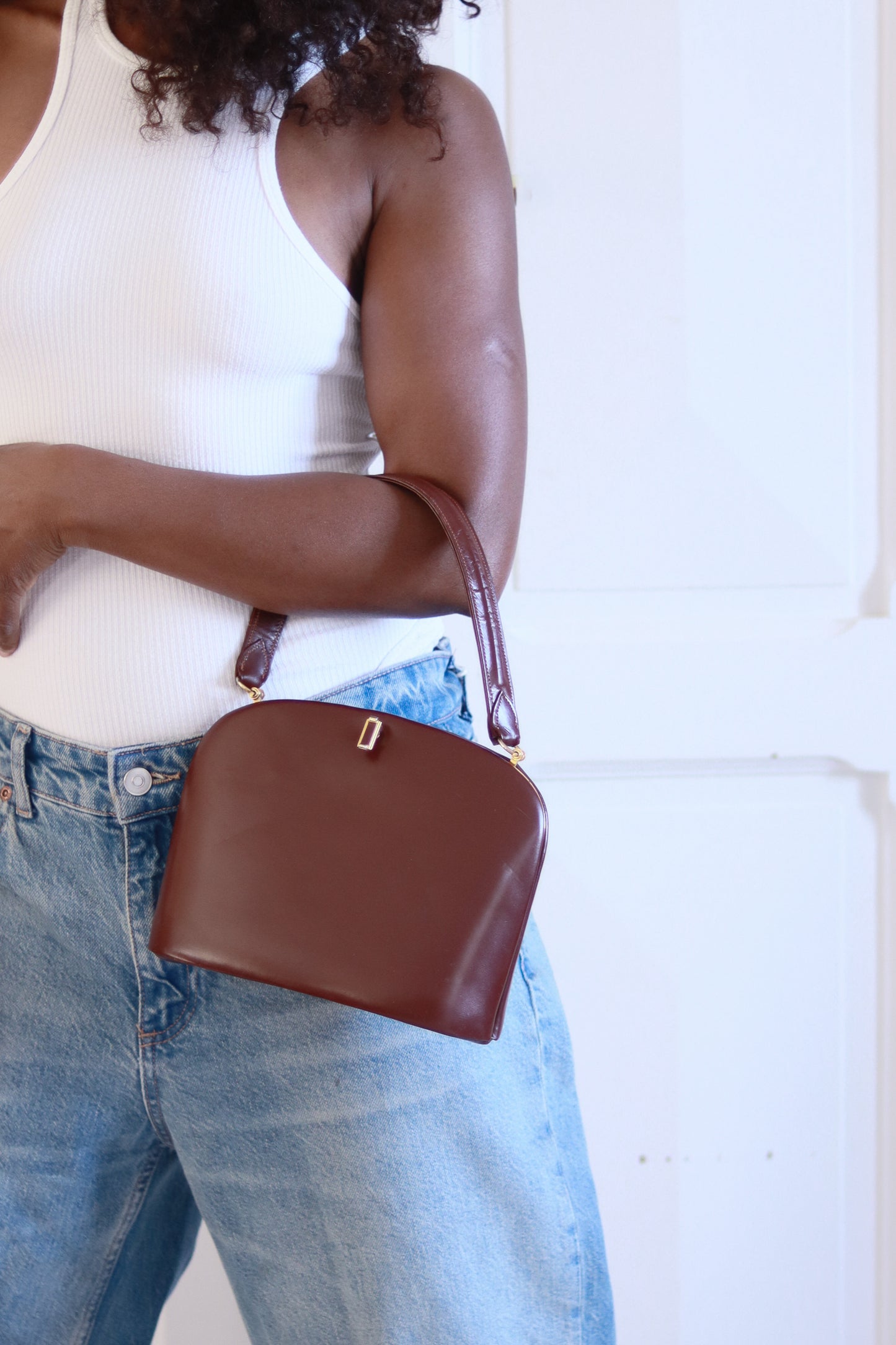 Sac cuir lisse 1950
