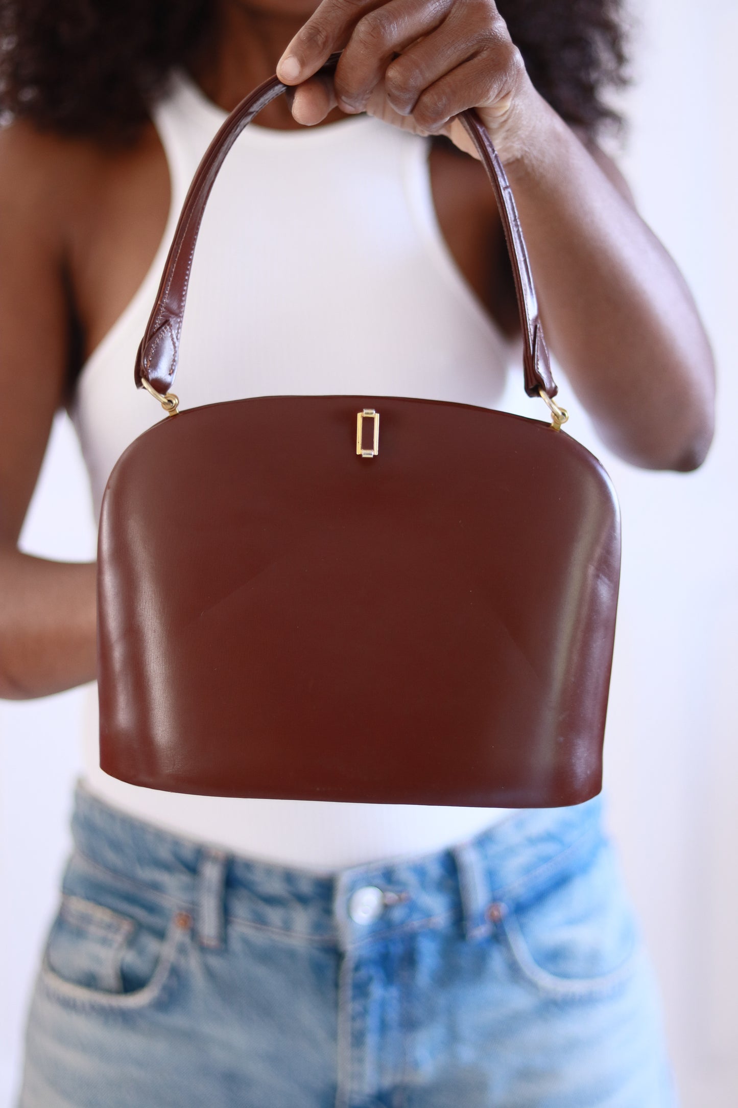 Sac cuir lisse 1950