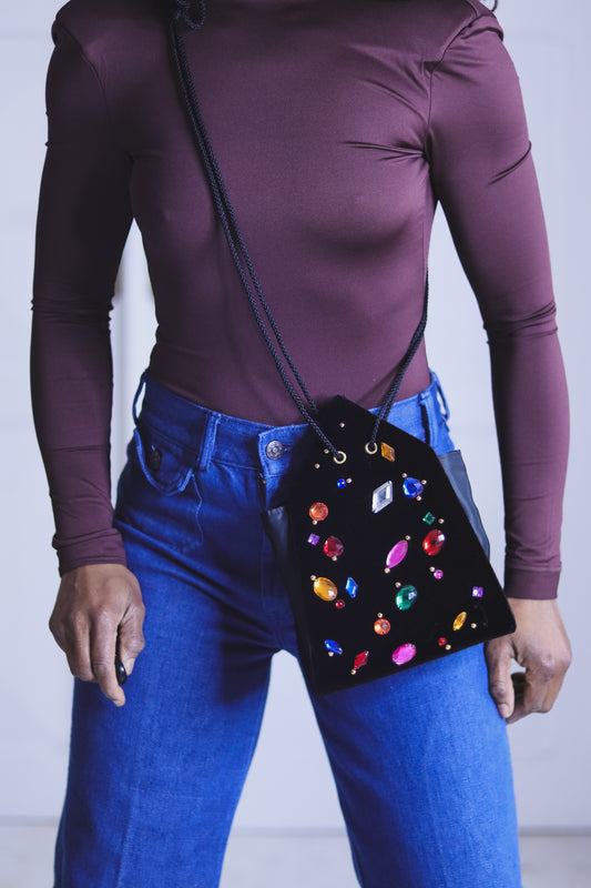 Sac à main cocktail en velours