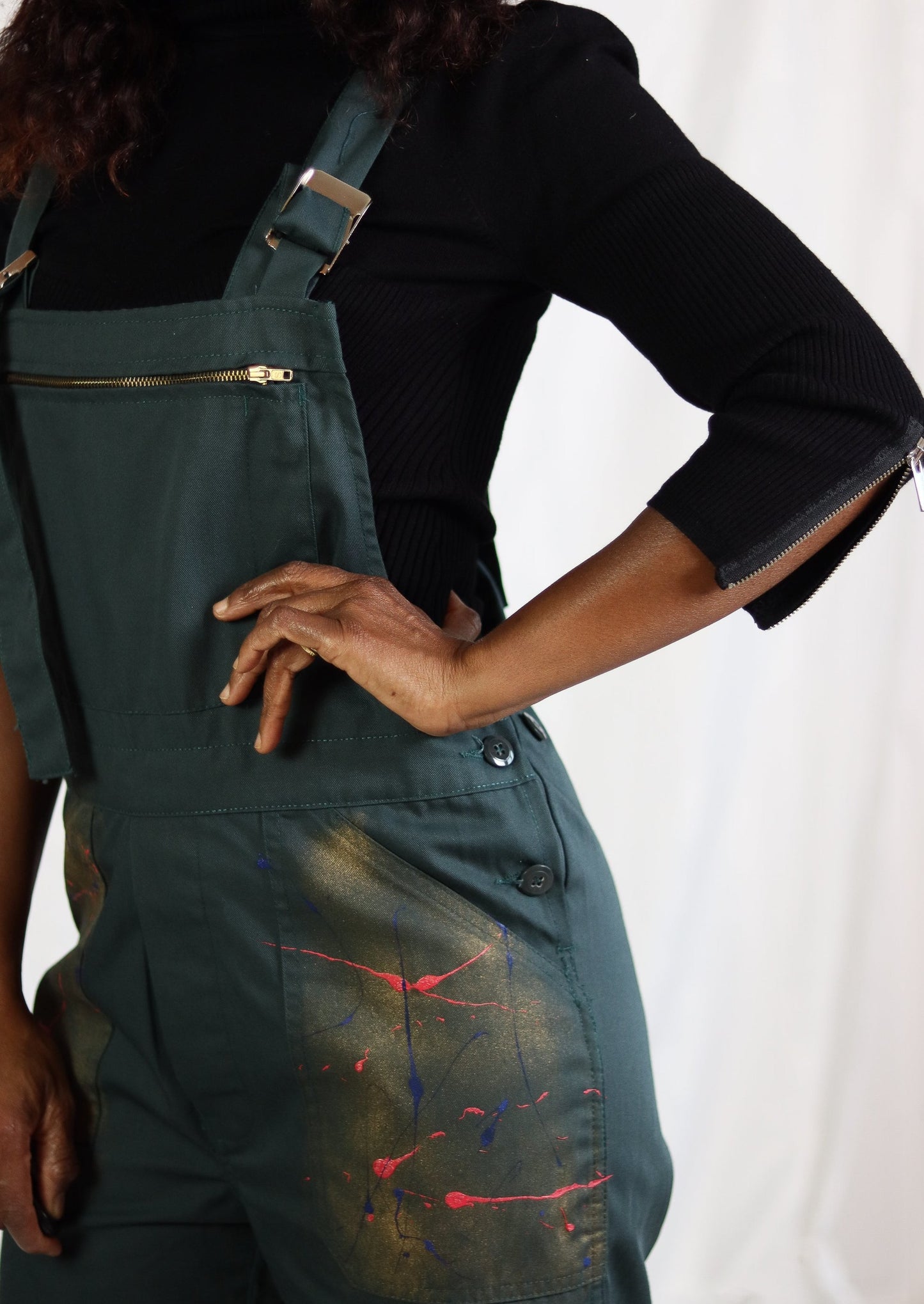 Salopette Bleu de travail vintage upcyclée