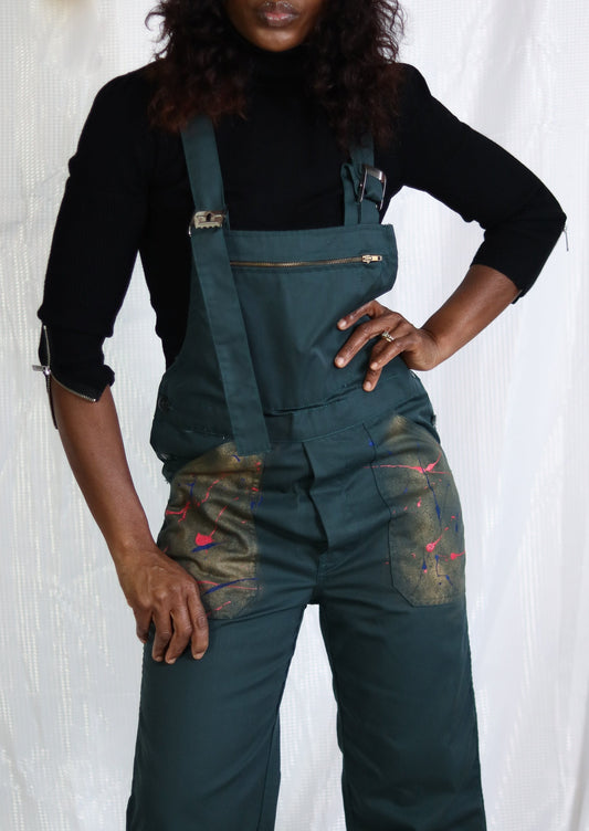 Salopette Bleu de travail vintage upcyclée