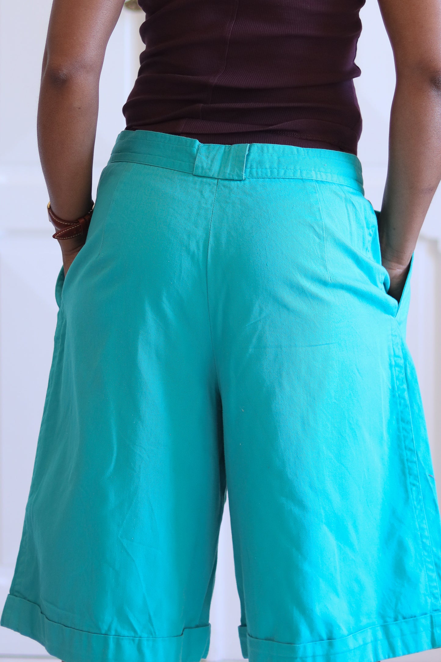 Short vintage vert turquoise