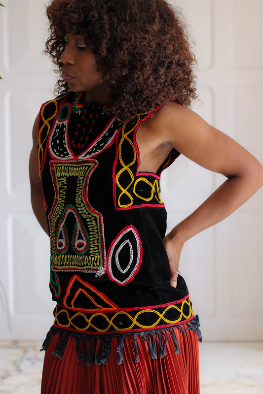 Fait main top tribal bohème ethnique