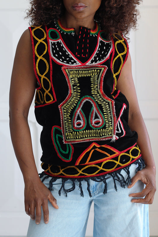 Fait main top tribal bohème ethnique