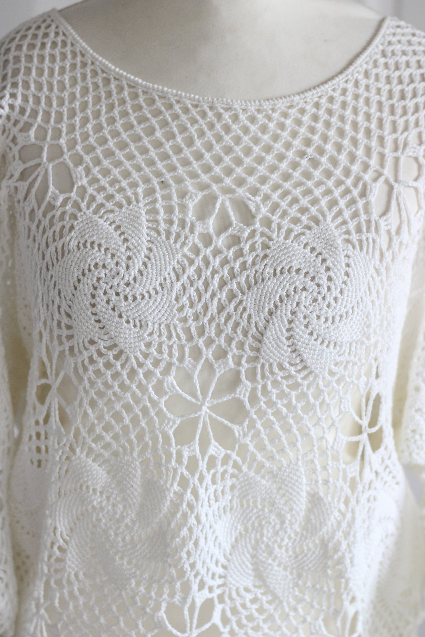 Tricot top fait main vintage 1980