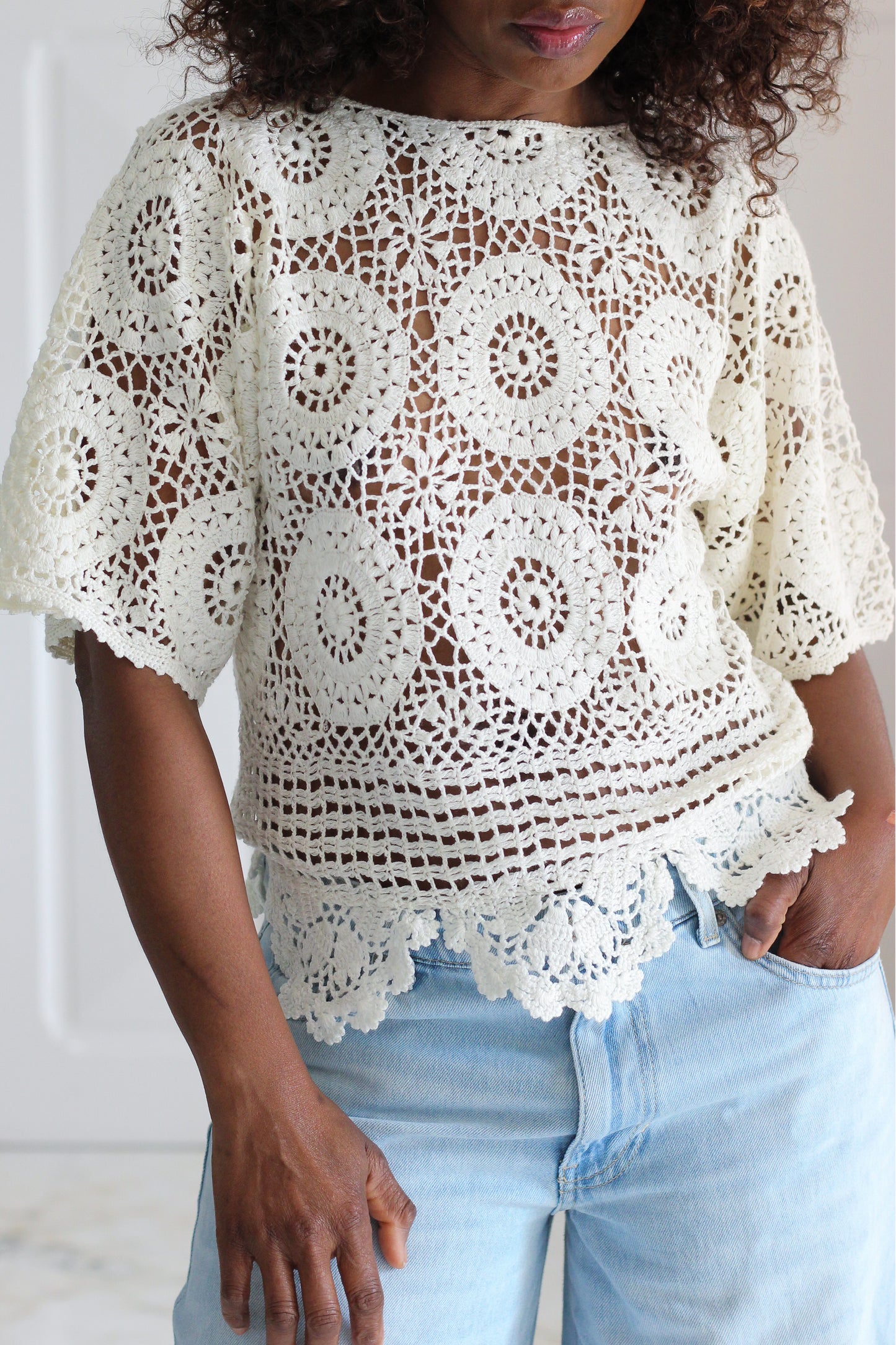 Tricot top fait main