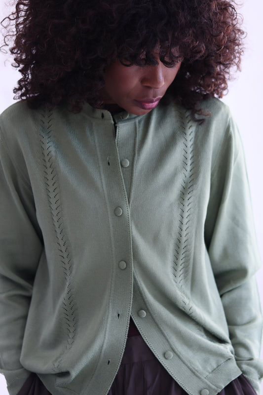 Tricot vintage vert sauge