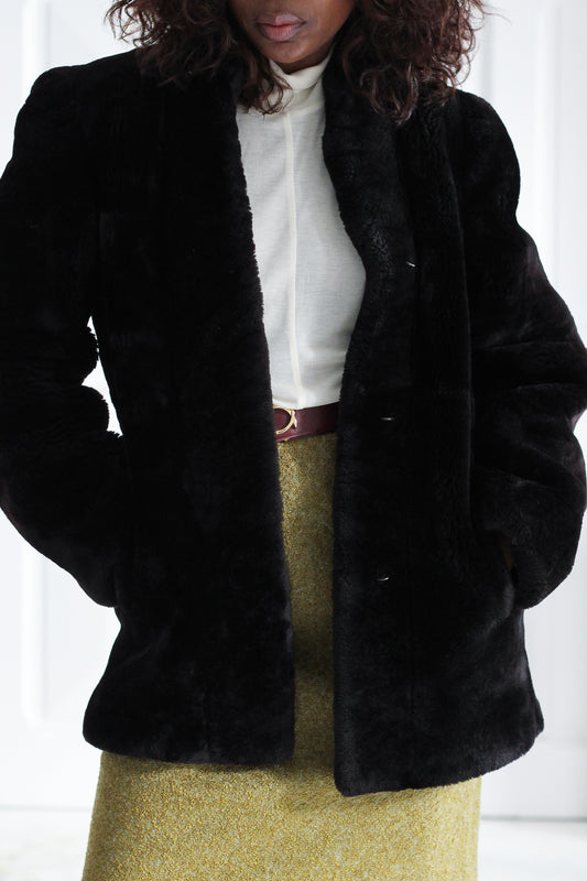 Veste vintage en fourrure de mouton