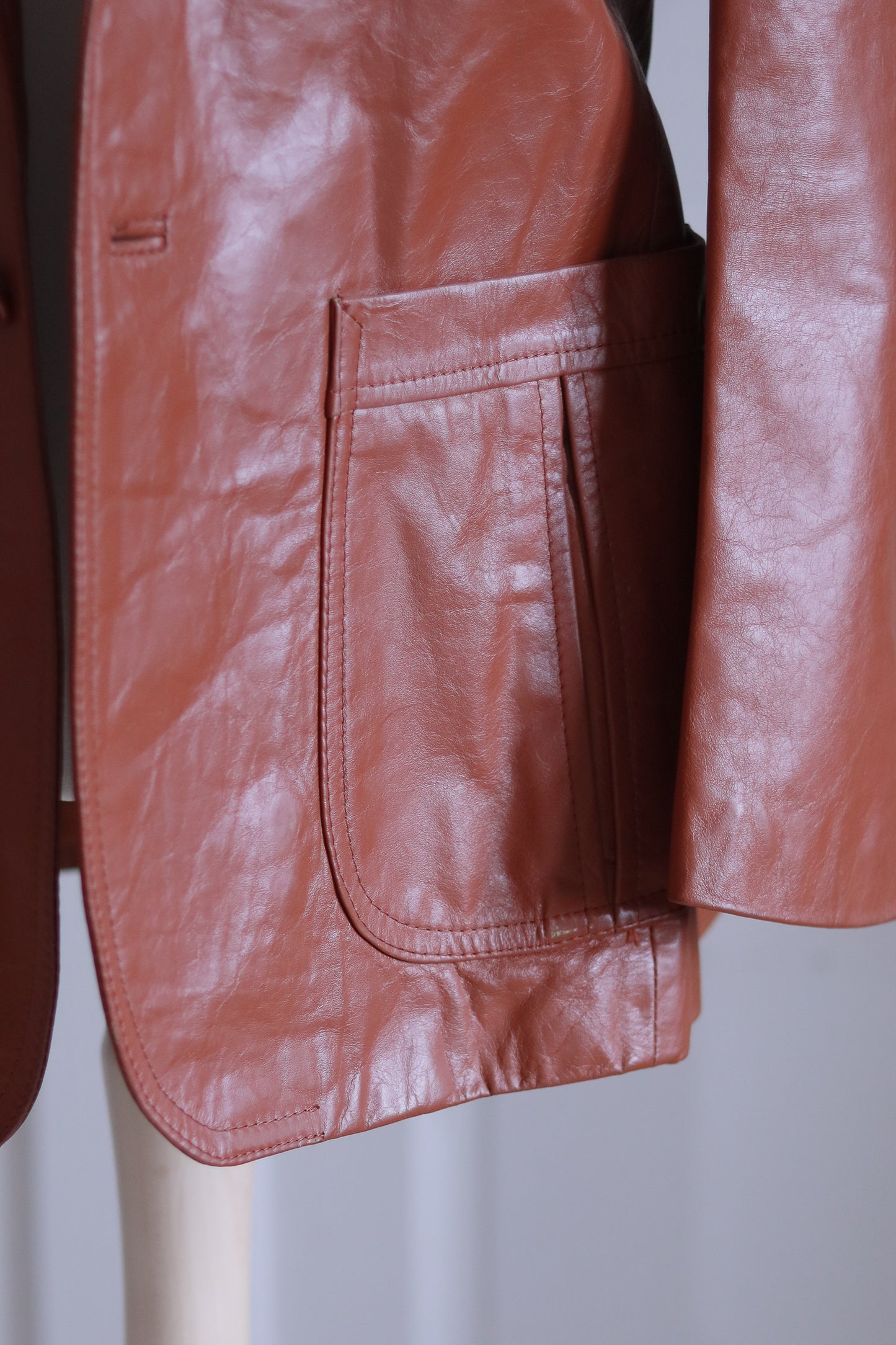 Veste en cuir cognac