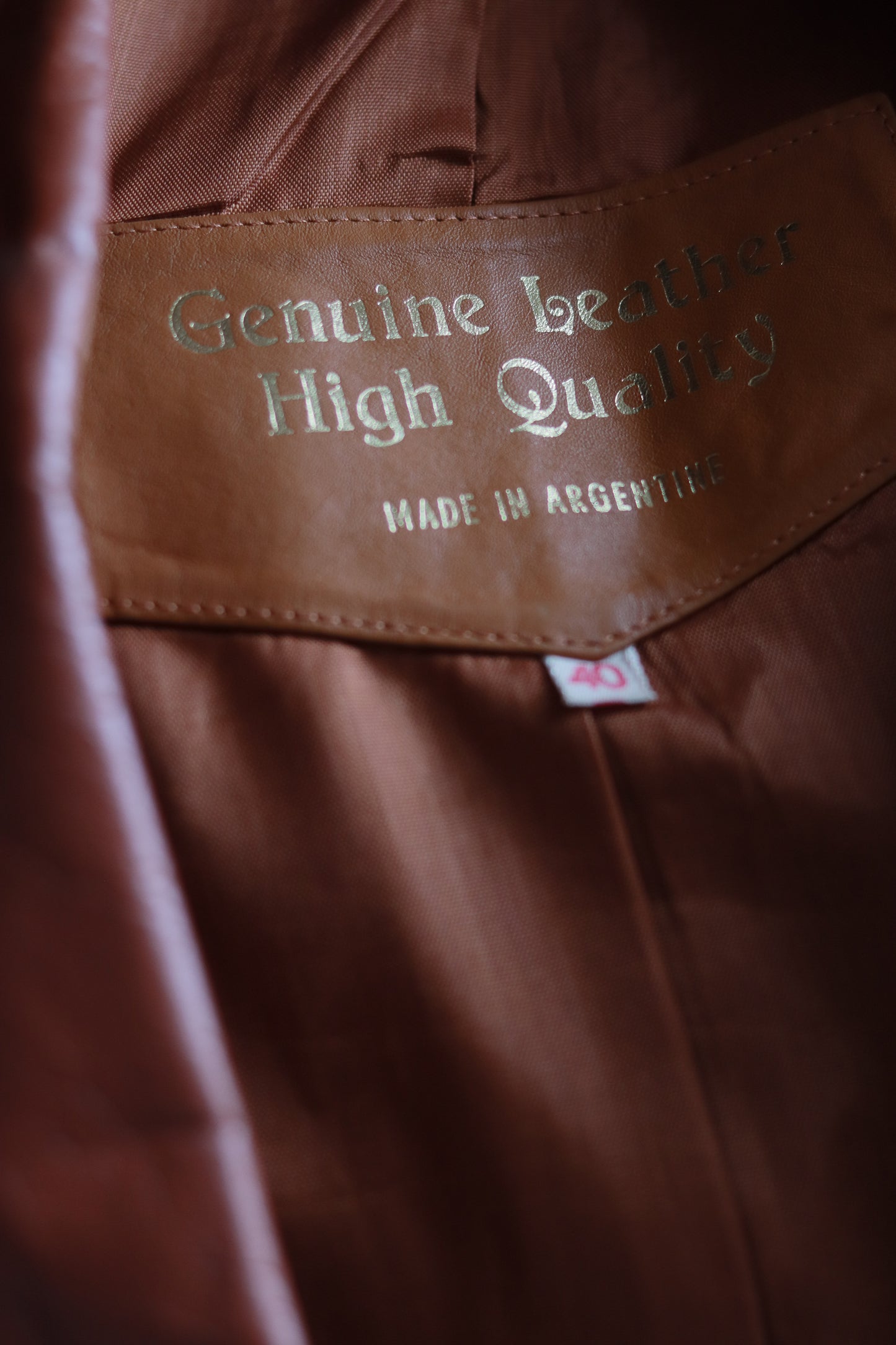 Veste en cuir cognac