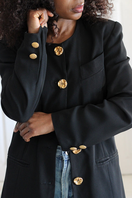 Sarah B veste vintage à boutons bijoux