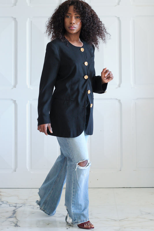 Sarah B veste vintage à boutons bijoux