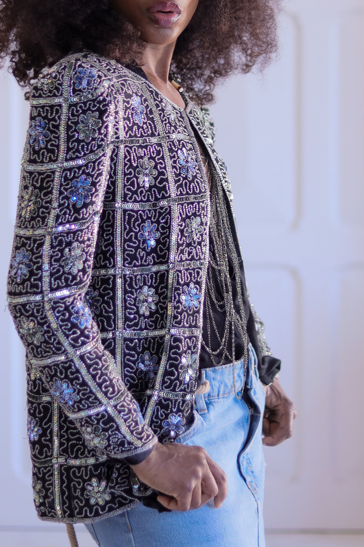 Veste à sequins vintage