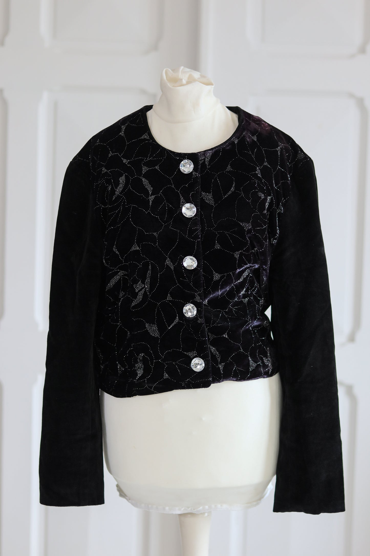 Cousue main veste cocktail en velour