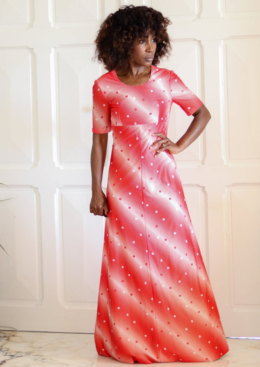 FAIT MAIN longue robe années 60