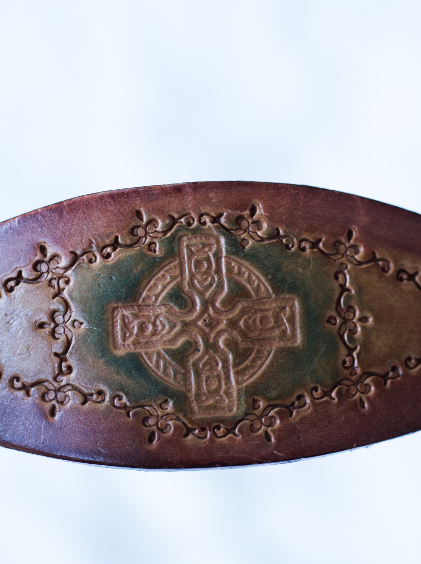 Barrette vintage en cuir