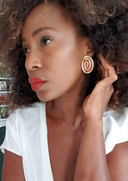 Boucles d'oreilles ovale années 90