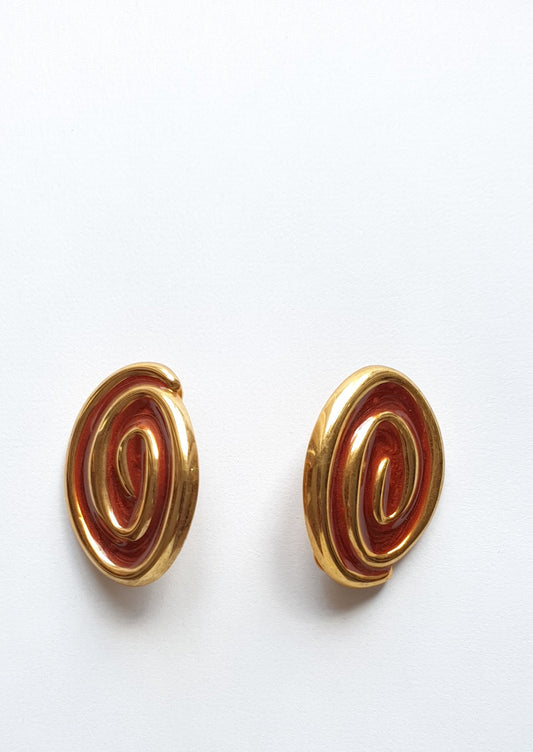 Boucles d'oreilles ovale années 90