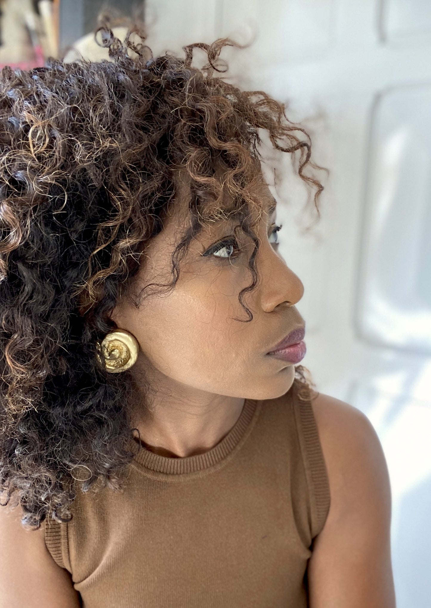 Boucles d'oreilles rondes années 50