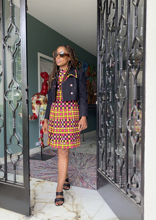 Ensemble robe années 60 fait main